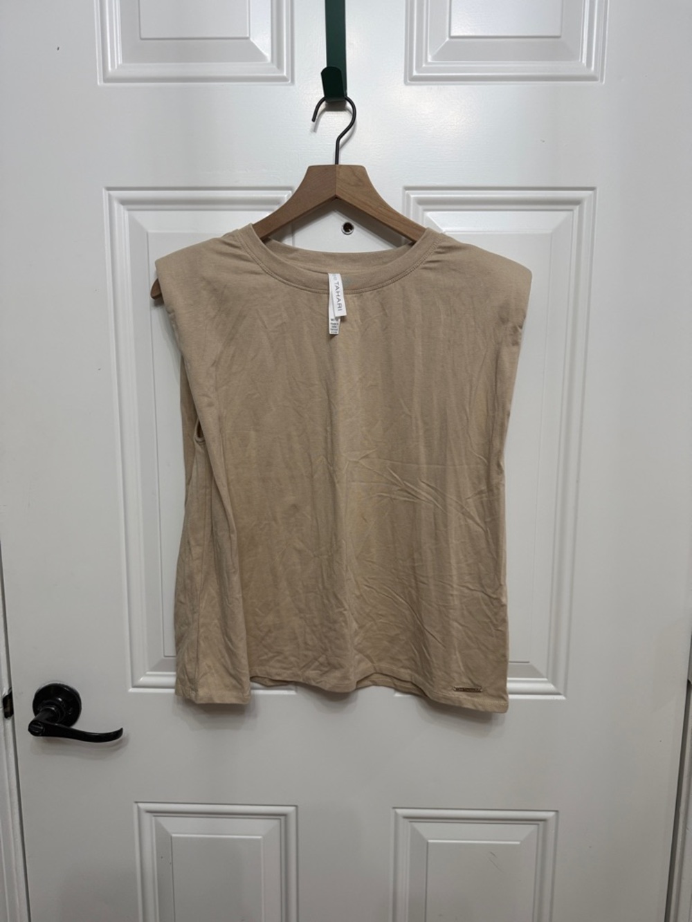 Tahari Sleeveless Crewneck Tank - Beige